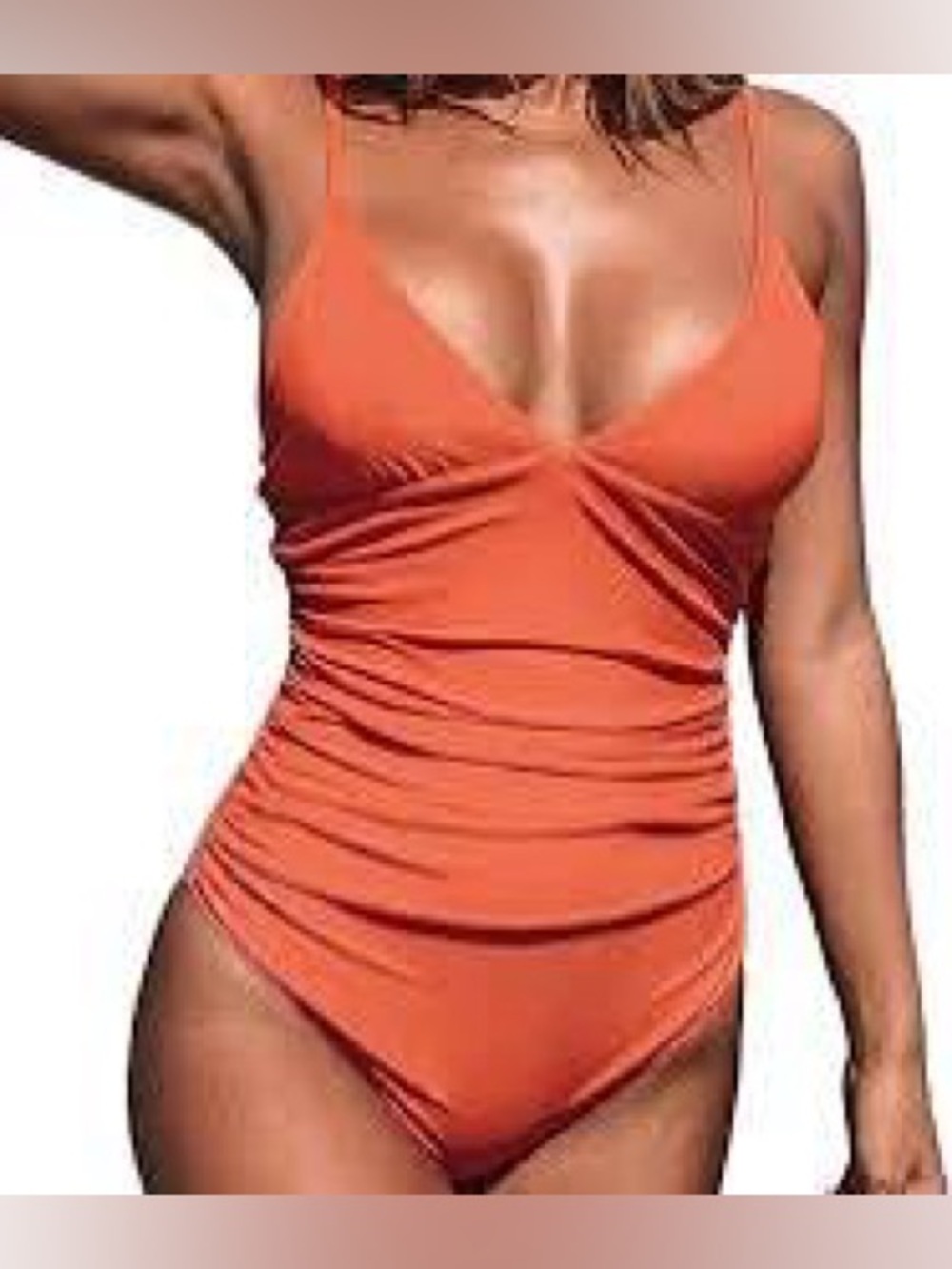 Cupshe Orange One-Piece Swimwear with Slim Straps